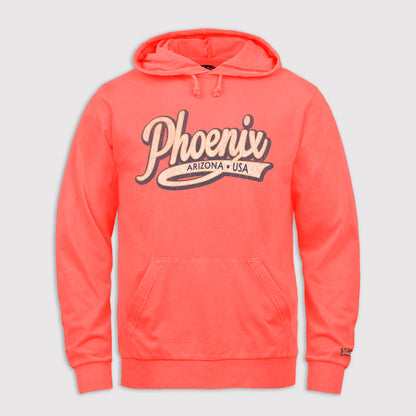 Swing Script Long Sleeve Hooded Tee - Phoenix