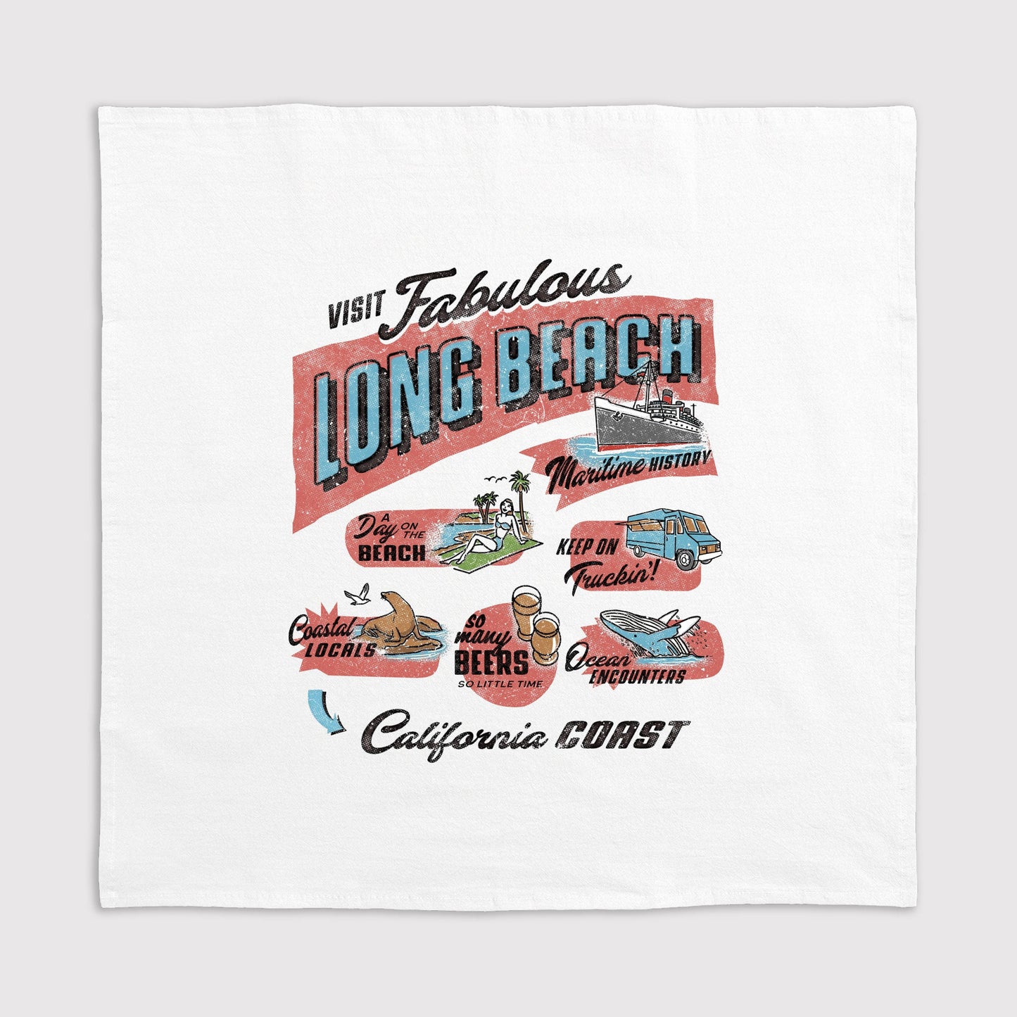 Guided Tour Kitchen Towel - Long Beach